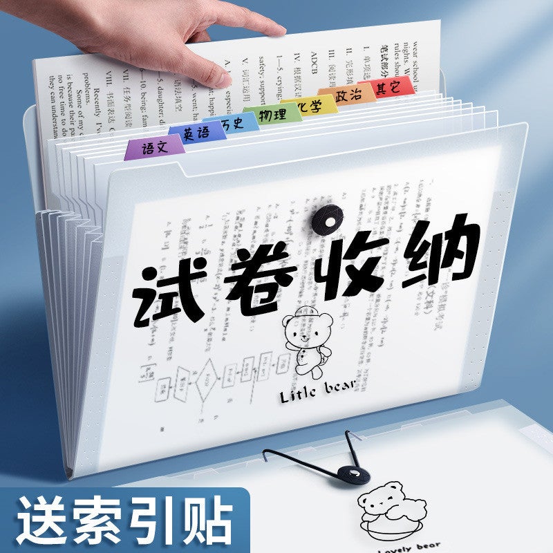 A4 Folder Multi-Layer Organ Bag Test Paper Storage Book Storage Bag Student Large Capacity A4 Information Book Transparent Insert - Image 3